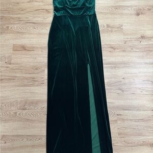 Teeze Me Dark Green Velvet Maxi Dress